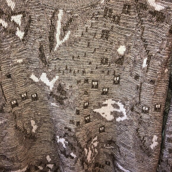 Reed St James Mens Medium Gray Beige Geometric Knit Pullover Sweater Size M VTG - Picture 5 of 8